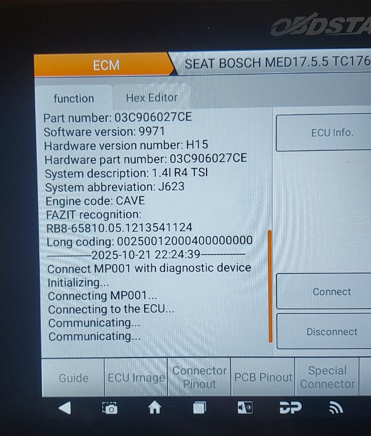 Bosch MED17.5.5 (TC 176) ECU could not be read or written