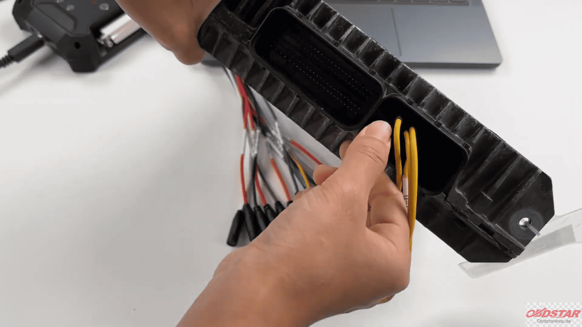 connect the jumper wires to the ECU