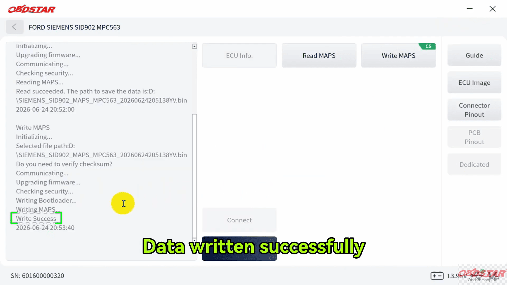 the data has been written successfully-obdstar ecu master