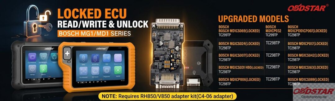 OBDSTAR Locked ECU Read/Write & Unlock BOSCH MG1/MD1 Series